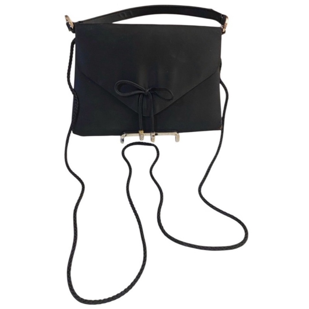 INDEED Black Satin Mini Bag w/Bow & Rhinestone Beading, Vintage. GUC - Picture 4 of 13